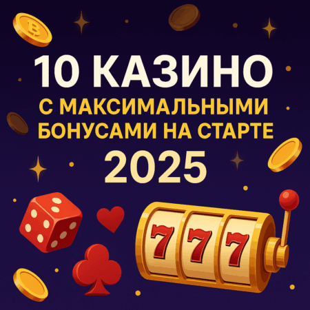10 казино с максимальными бонусами на старте (2025)